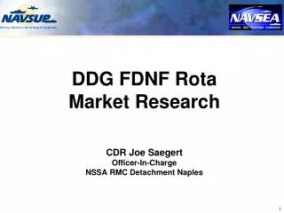 DDG FDNF Rota Market Research CDR Joe Saegert Officer-In-Charge NSSA RMC Detachment Naples