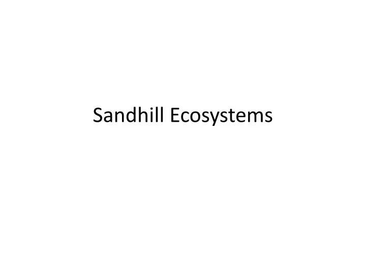 sandhill ecosystems