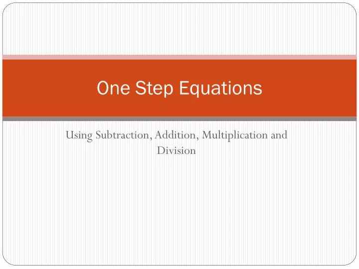 one step equations