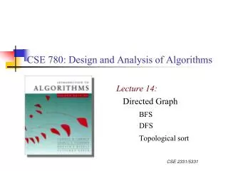 CSE 780: Design and Analysis of Algorithms