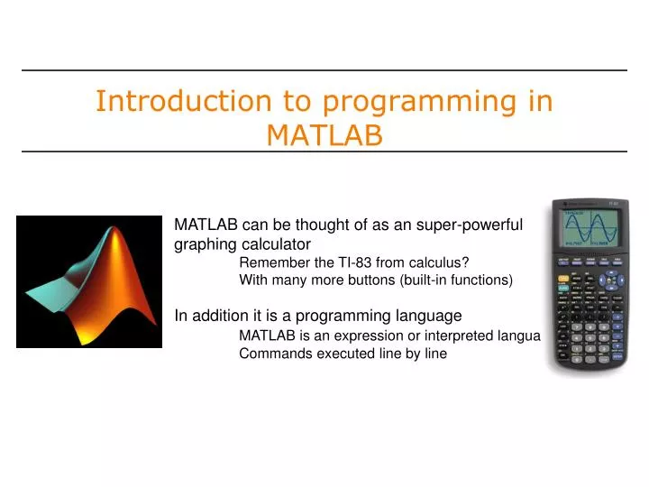 introduction to programming in matlab