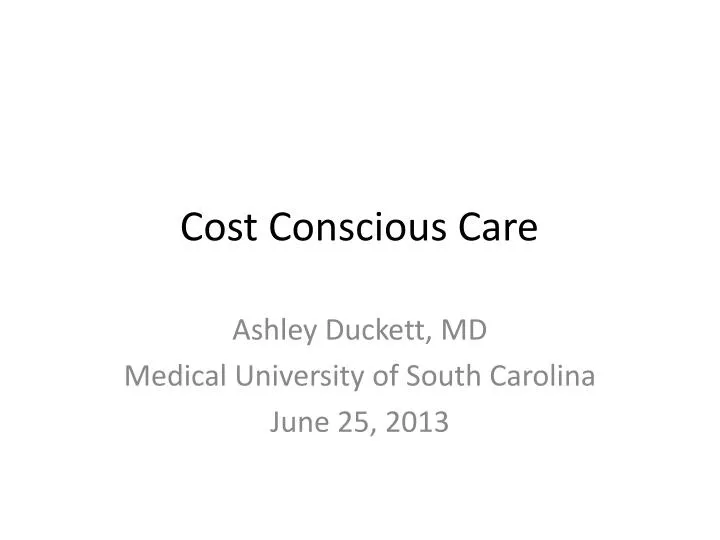 cost conscious care
