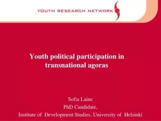Youth political participation in transnational agoras