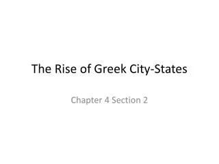 The Rise of Greek City-States