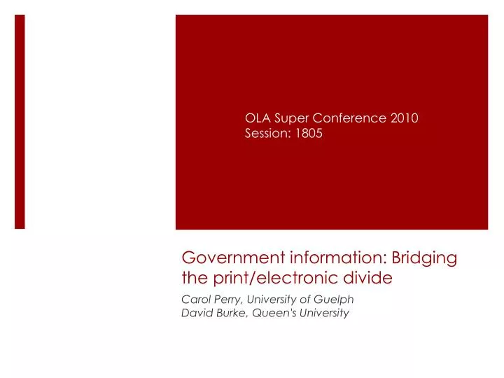 government information bridging the print electronic divide