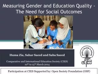 Measuring Gender and Education Quality - The Need for Social Outcomes