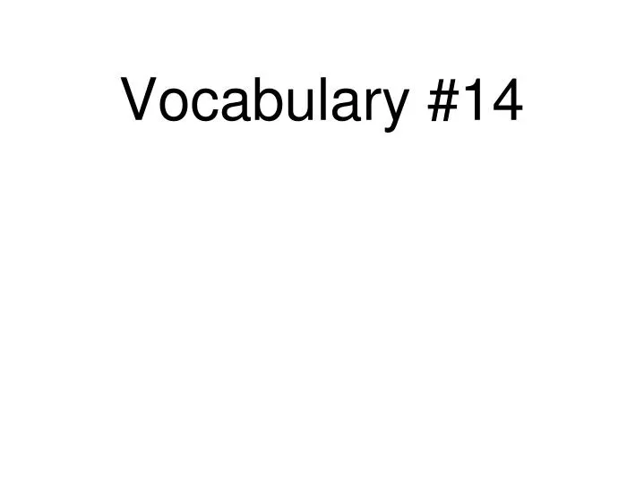 vocabulary 14