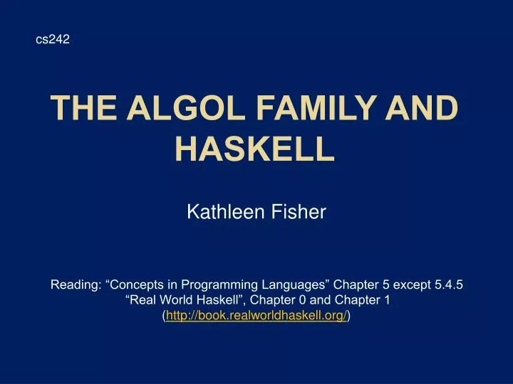 the algol family and haskell