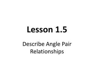 Lesson 1.5