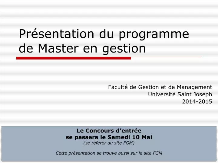 pr sentation du programme de master en gestion