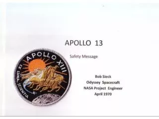 APOLLO 13 Safety Message