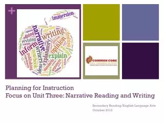 Planning for Instruction Focus on Unit Three: Narrative Reading and Writing