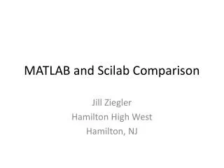 MATLAB and Scilab Comparison