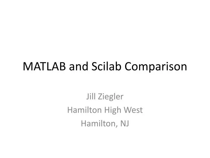 matlab and scilab comparison