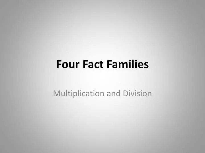 four fact families