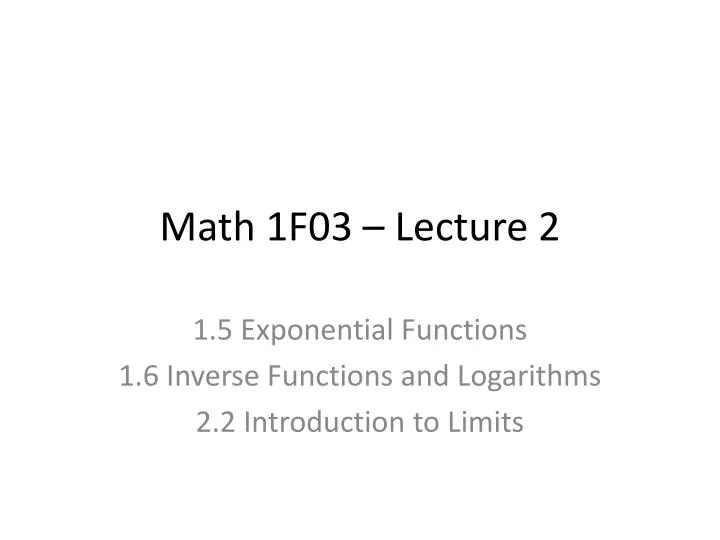 math 1f03 lecture 2