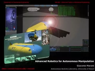 Advanced Robotics for Autonomous Manipulation