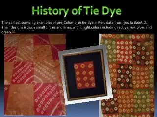 History of Tie Dye