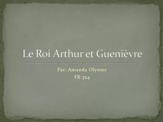 le roi arthur et gueni vre