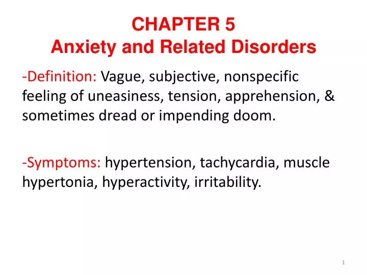 chapter 5 anxiety and related disorders