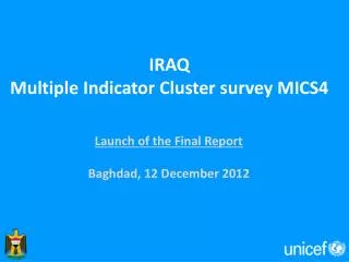 IRAQ Multiple Indicator Cluster survey MICS4