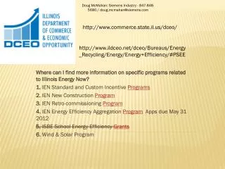 Where can I find more information on specific programs related to Illinois Energy Now?