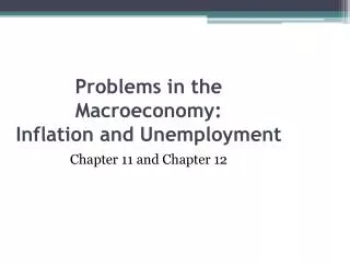 Problems in the Macroeconomy: Inflation and Unemployment