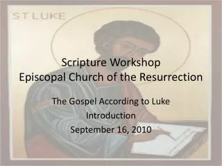 Scripture Workshop Episcopal Church of the Resurrection
