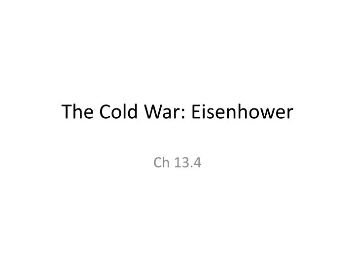 the cold war eisenhower