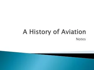 A History of Aviation
