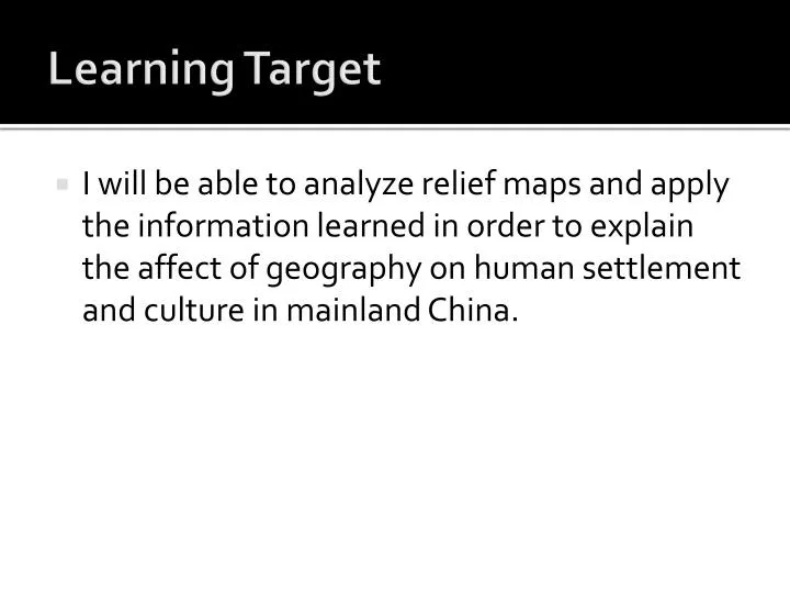 learning target