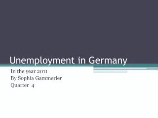Unemployment in Germany