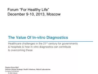 The Value Of In-vitro Diagnostics