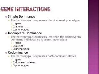 gene interactions