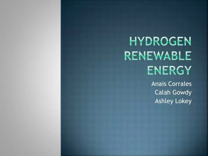 hydrogen renewable energy
