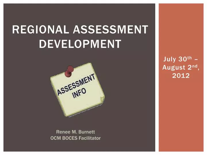 regional assessment development