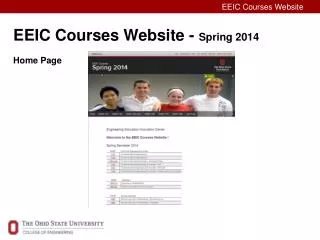 EEIC Courses Website - Spring 2014 Home Page