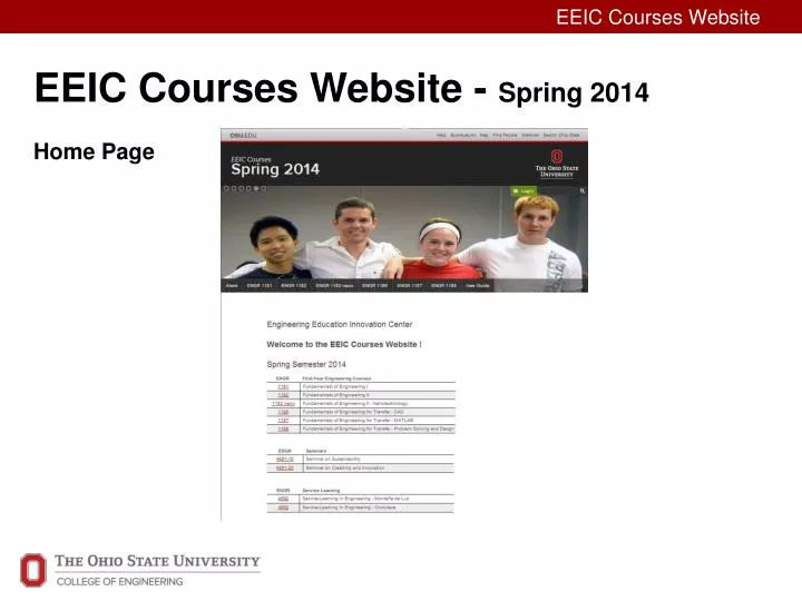 eeic courses website spring 2014 home page