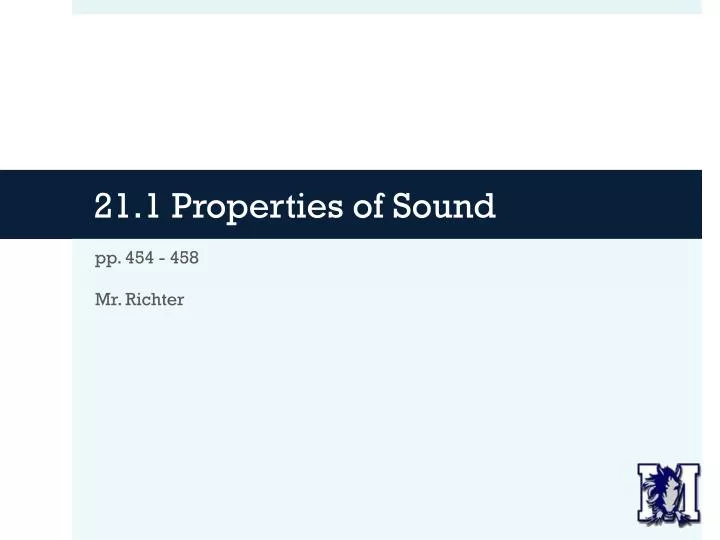 21 1 properties of sound