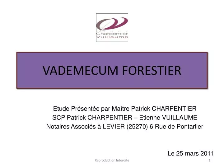 vademecum forestier