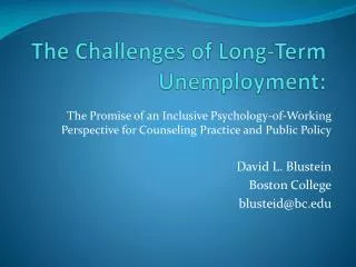 The Challenges of Long-Term Unemployment: