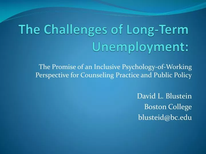 the challenges of long term unemployment