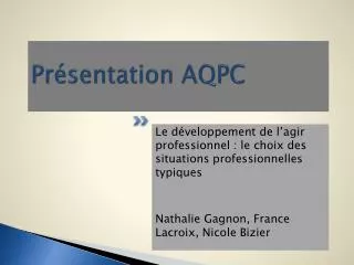 Présentation AQPC