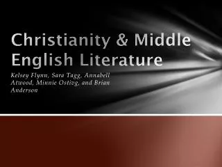 Christianity &amp; Middle English Literature