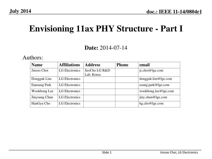 envisioning 11ax phy structure part i