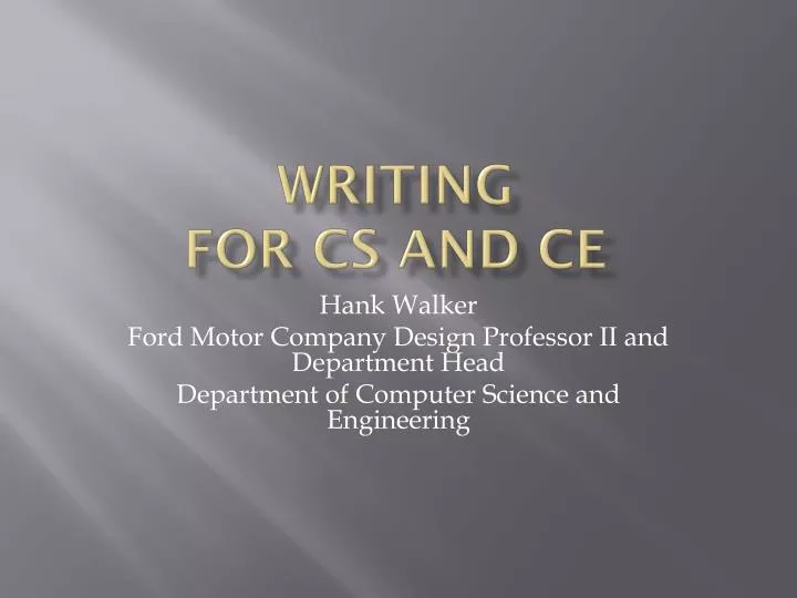writing for cs and ce
