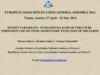 EUROPEAN GEOSCIENCES UNION GENERAL ASSEMBLY 2014