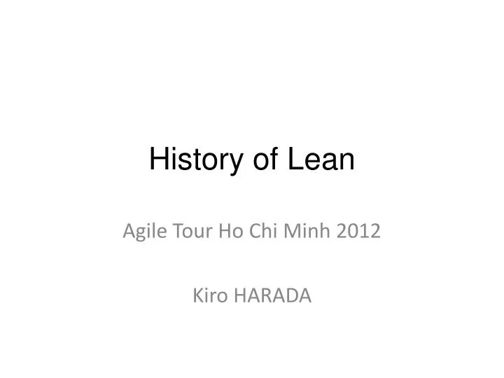 history of lean