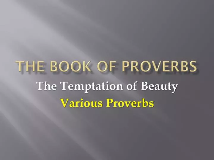 the book of proverbs