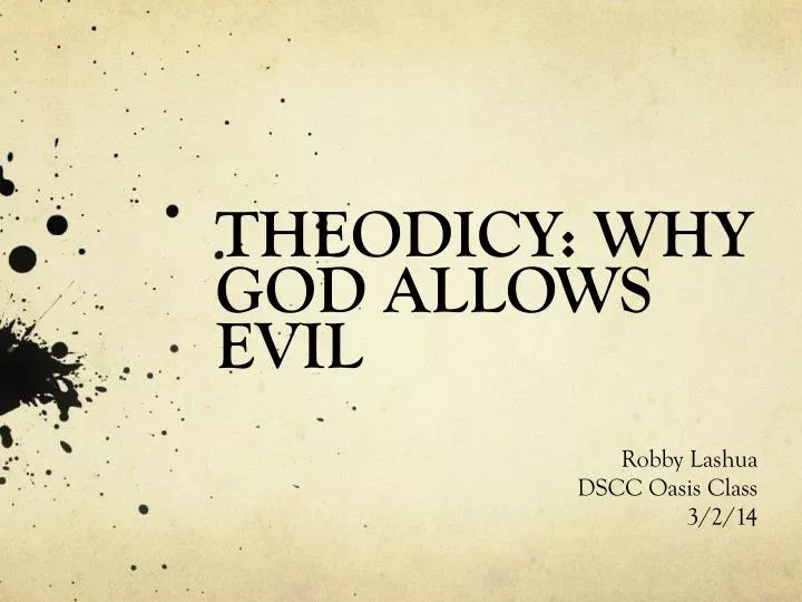 theodicy why god allows evil